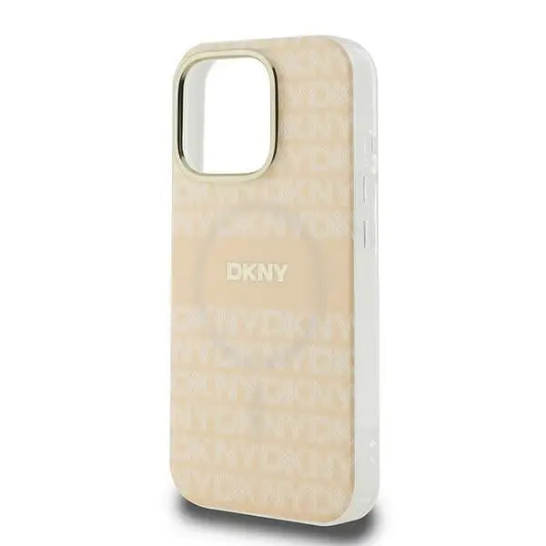 DKNY Repeat Texture Pattern With Stripe iPhone 16 Pro Max Case - Pink - Cell phone cases and covers<<<HurtelXML