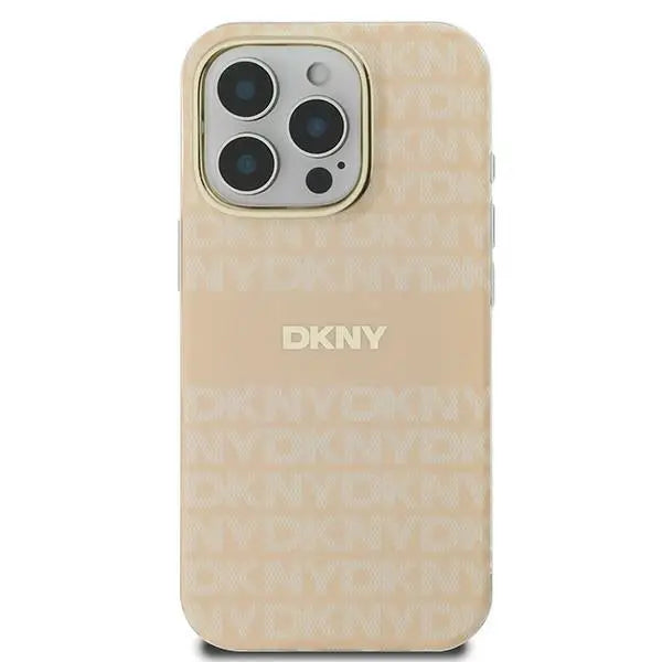 DKNY Repeat Texture Pattern With Stripe iPhone 16 Pro Max Case - Pink - Cell phone cases and covers<<<HurtelXML