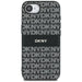 DKNY Repeat Texture Pattern with Tonal Stripe case for iPhone 16e - black - Cell phone cases and covers<<<HurtelXML