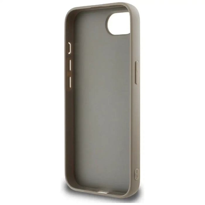 DKNY Repeat Texture Pattern with Tonal Stripe iPhone 16e Case - Beige - Cell phone cases and covers<<<HurtelXML