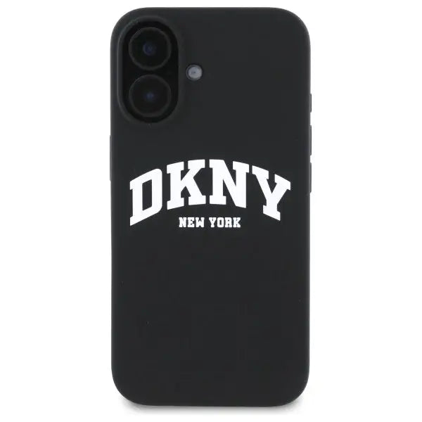 DKNY Silicone White Printed Logo MagSafe iPhone 16 Case - Black - Cell phone cases and covers<<<HurtelXML