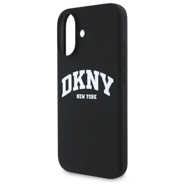 DKNY Silicone White Printed Logo MagSafe iPhone 16 Case - Black - Cell phone cases and covers<<<HurtelXML