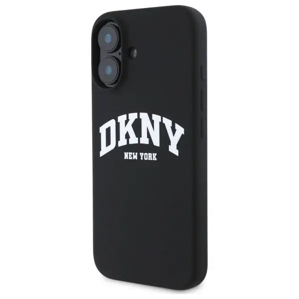 DKNY Silicone White Printed Logo MagSafe iPhone 16 Case - Black - Cell phone cases and covers<<<HurtelXML