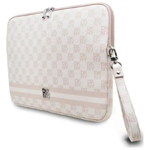 DKNY Sleeve Checkered Pattern Printed Stripes 14’’ Laptop Case - Pink - Laptop bags<<<HurtelXML