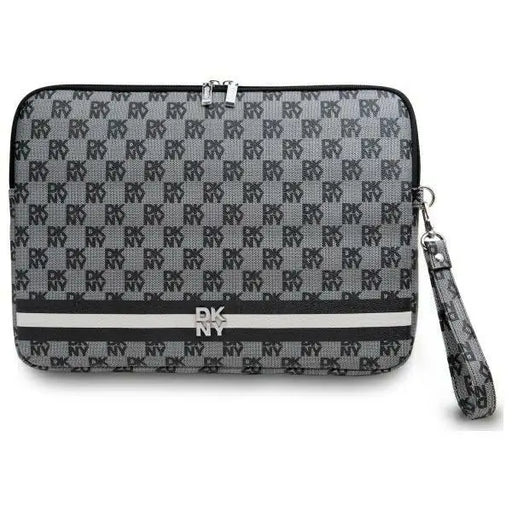 DKNY Sleeve Checkered Pattern Printed Stripes 16’’ Laptop Case - Black - Laptop bags<<<HurtelXML