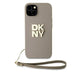 DKNY Wrist Strap Stock Logo case for iPhone 15 / 14 / 13 - beige - Cell phone cases and covers<<<HurtelXML