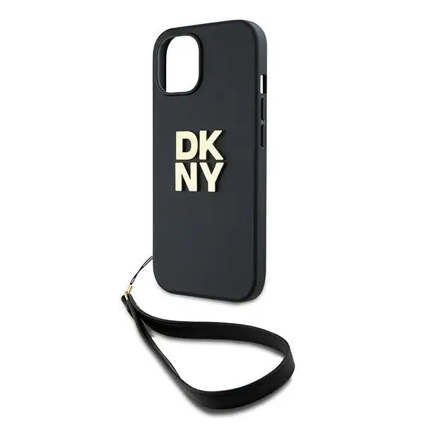 DKNY Wrist Strap Stock Logo case for iPhone 15 / 14 / 13 - black - Cell phone cases and covers<<<HurtelXML