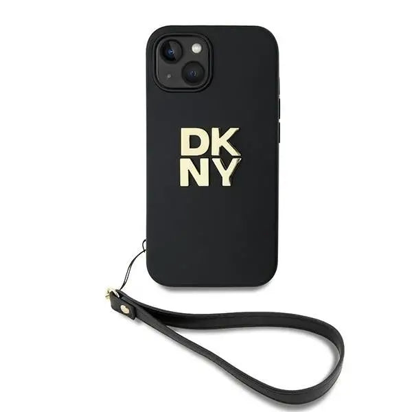DKNY Wrist Strap Stock Logo iPhone 15 Plus Case - Black - Cell phone cases and covers<<<HurtelXML