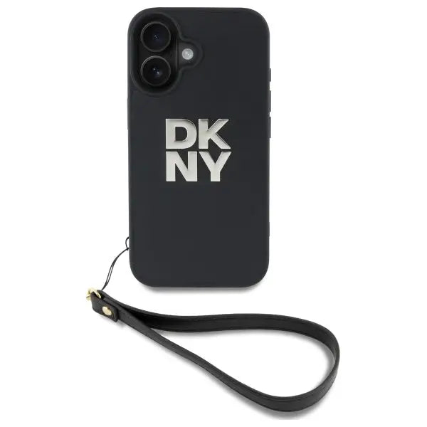DKNY Wrist Strap Stock Logo iPhone 16 Case - Black - Cell phone cases and covers<<<HurtelXML