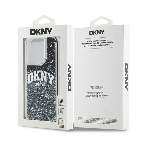 DKNY Liquid Glitter Big Logo iPhone 14 Pro Case - Black