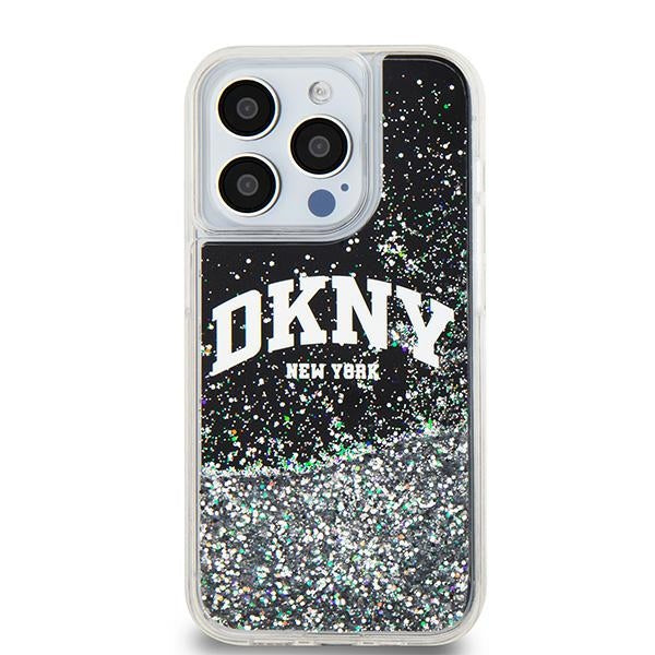 DKNY Liquid Glitter Big Logo iPhone 14 Pro Case - Black