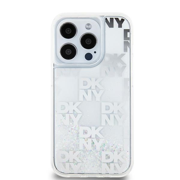 DKNY Liquid Glitter Multilogo case for iPhone 15 Pro - white