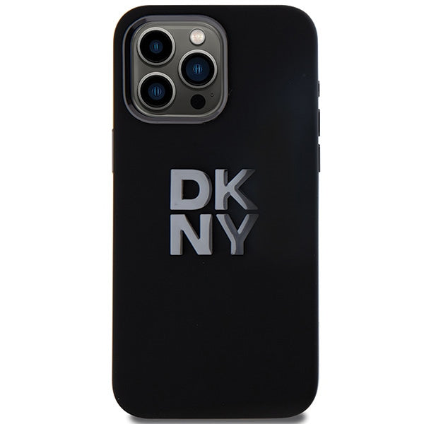 DKNY Liquid Silicone Metal Logo iPhone 15 Pro Case - Black