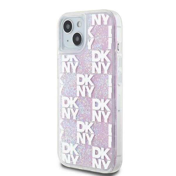 DKNY Liquid Glitter Multilogo case for iPhone 15 / 14 / 13 - pink