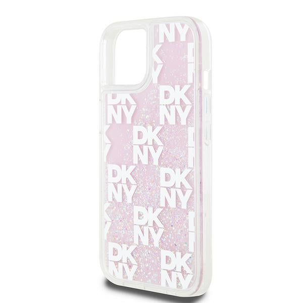 DKNY Liquid Glitter Multilogo case for iPhone 15 / 14 / 13 - pink