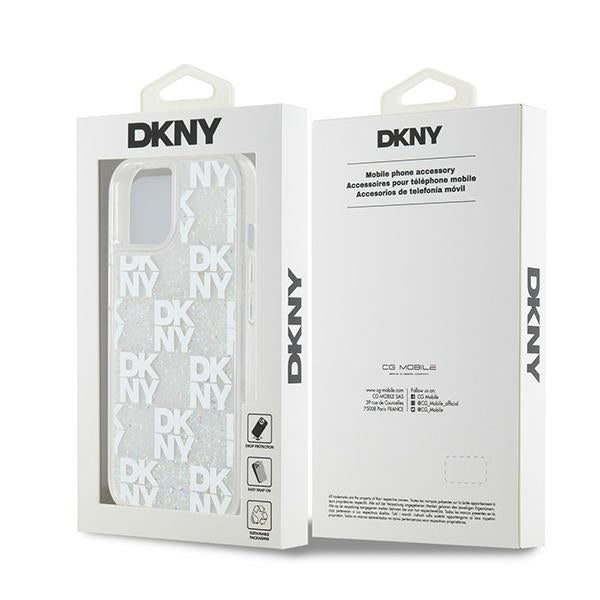 DKNY Liquid Glitter Multilogo case for iPhone 15 / 14 / 13 - white