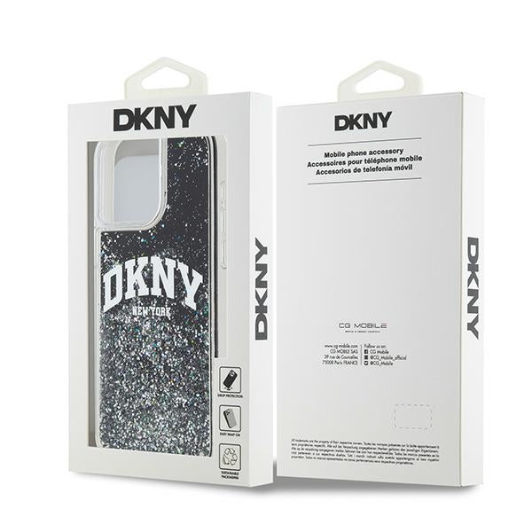 DKNY Liquid Glitter Big Logo case for iPhone 15 Pro Max - black