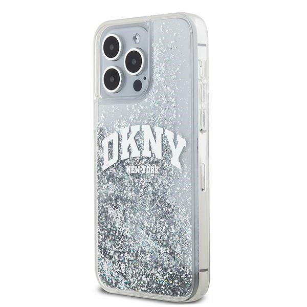 DKNY Liquid Glitter Big Logo case for iPhone 15 Pro Max - white