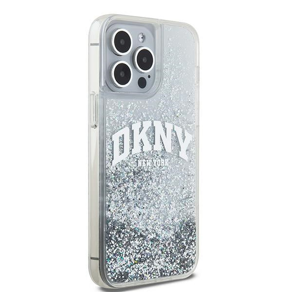 DKNY Liquid Glitter Big Logo case for iPhone 15 Pro Max - white
