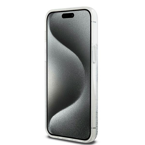 DKNY Liquid Glitter Big Logo case for iPhone 15 Pro Max - white