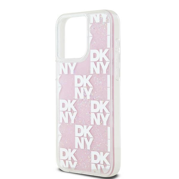 DKNY Liquid Glitter Multilogo case for iPhone 15 Pro Max - pink