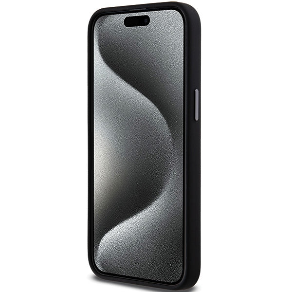 DKNY Liquid Silicone Metal Logo iPhone 15 Pro Max Case - Black
