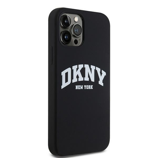 DKNY Liquid Silicone White Printed Logo MagSafe Case for iPhone 12/12 Pro - Black