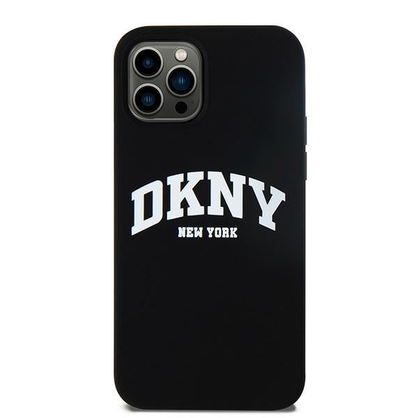 DKNY Liquid Silicone White Printed Logo MagSafe Case for iPhone 12/12 Pro - Black