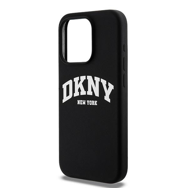 DKNY Liquid Silicone White Printed Logo MagSafe Case for iPhone 13 Pro / 13 - Black