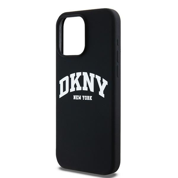 DKNY Liquid Silicone White Printed Logo MagSafe iPhone 13 Pro Max Case - Black