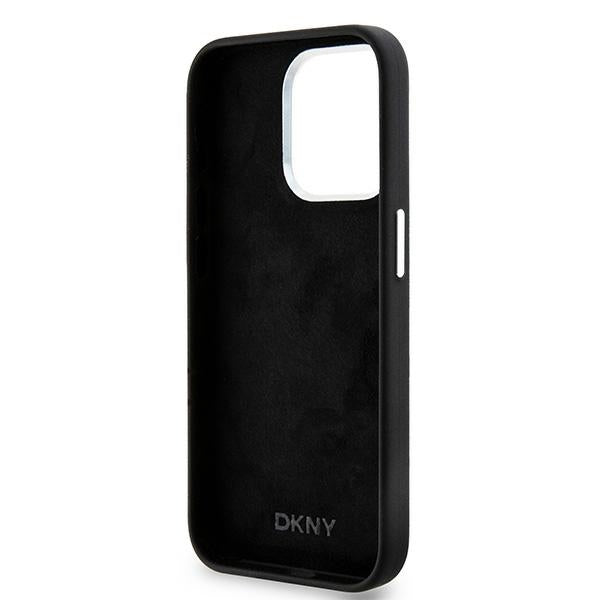 DKNY Liquid Silicone Small Metal Logo MagSafe case for iPhone 14 Pro - black