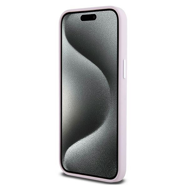 DKNY Liquid Silicone Small Metal Logo MagSafe case for iPhone 14 Pro Max - pink