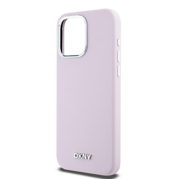 DKNY Liquid Silicone Small Metal Logo MagSafe case for iPhone 14 Pro Max - pink