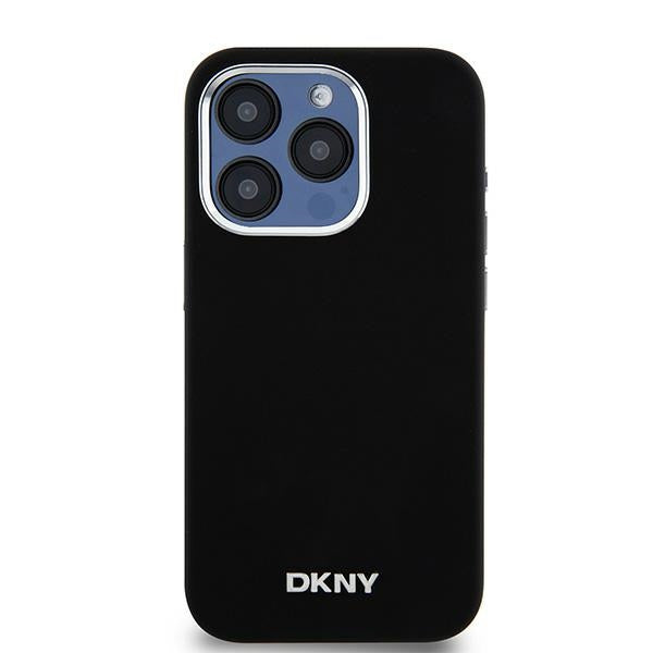 DKNY Liquid Silicone Small Metal Logo MagSafe case for iPhone 15 Pro - black
