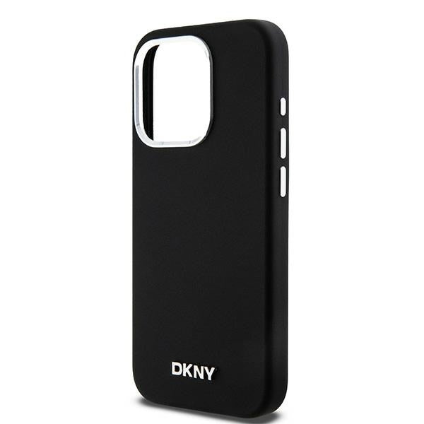 DKNY Liquid Silicone Small Metal Logo MagSafe case for iPhone 15 Pro - black