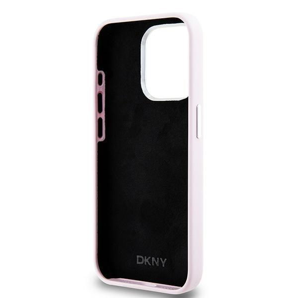 DKNY Liquid Silicone Small Metal Logo MagSafe case for iPhone 15 Pro - pink