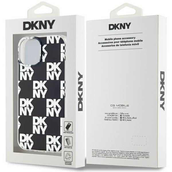 DKNY IML Checkered Mono Pattern case for iPhone 15 Plus / 14 Plus - black