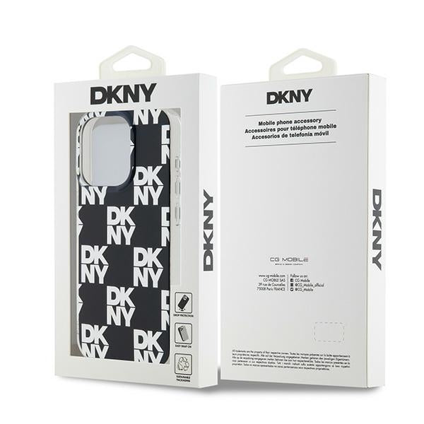 DKNY IML Checkered Mono Pattern case for iPhone 15 Pro Max - black