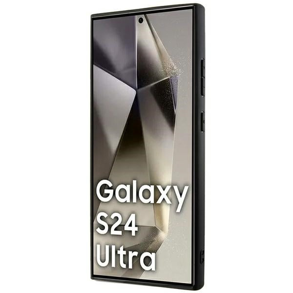 DKNY Leather Mono Stripe &amp; Metal Logo case for Samsung Galaxy S24 Ultra - black