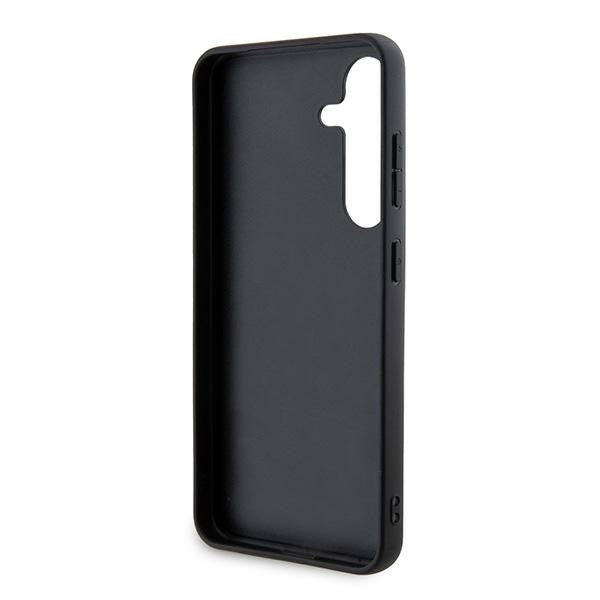 DKNY Leather Checkered Mono Pattern &amp; Printed Stripes Case for Samsung Galaxy S24 - Black