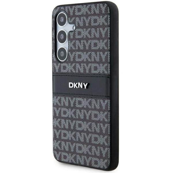 DKNY Leather Mono Stripe &amp; Metal Logo case for Samsung Galaxy S24 - black