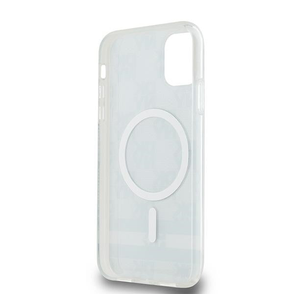 DKNY IML Checkered Mono Pattern &amp; Printed Stripes MagSafe Case for iPhone 11 / Xr - Black