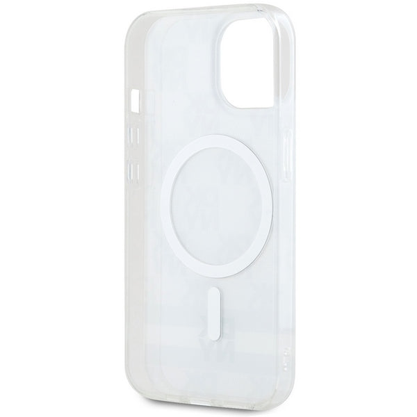 DKNY IML Checkered Mono Pattern &amp; Printed Stripes MagSafe case for iPhone 15 / 14 / 13 - beige