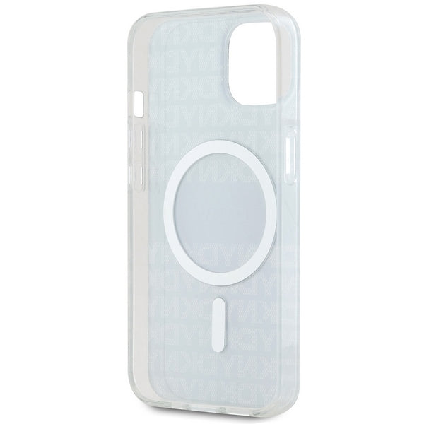 DKNY IML Mono &amp; Stripe MagSafe Case for iPhone 15/14/13 - Black