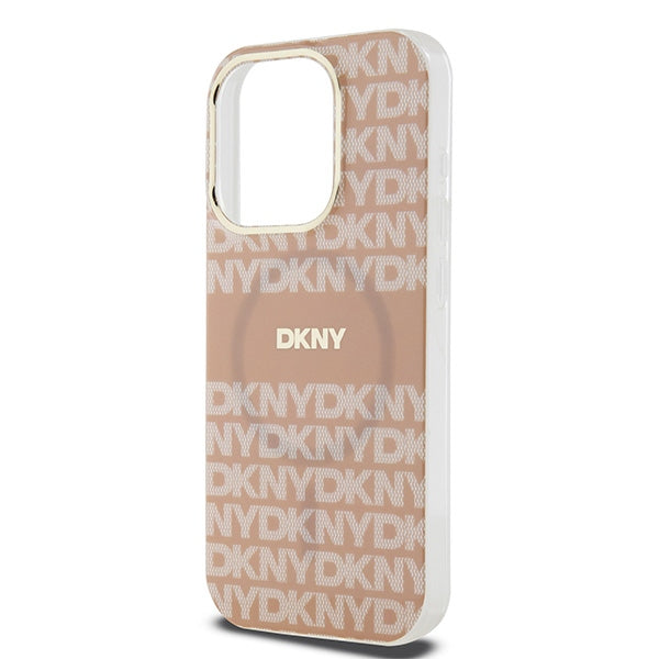 DKNY IML Mono &amp; Stripe MagSafe case for iPhone 14 Pro Max - pink