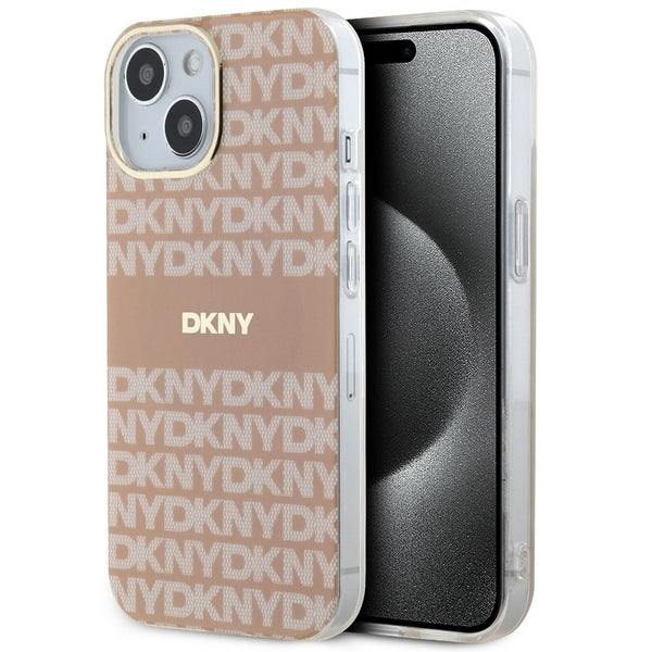 DKNY IML Mono &amp; Stripe MagSafe Case for iPhone 15 Plus / 14 Plus - Pink