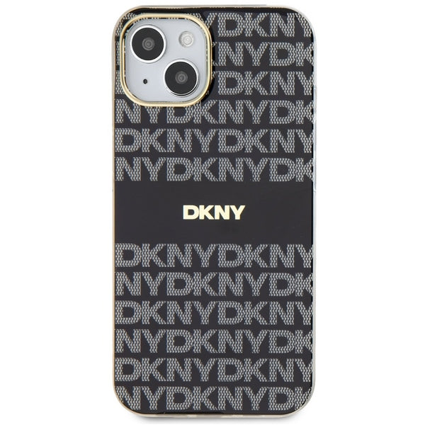 DKNY IML Mono &amp; Stripe MagSafe Case for iPhone 15/14/13 - Black