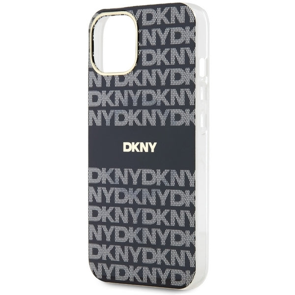 DKNY IML Mono &amp; Stripe MagSafe Case for iPhone 15/14/13 - Black