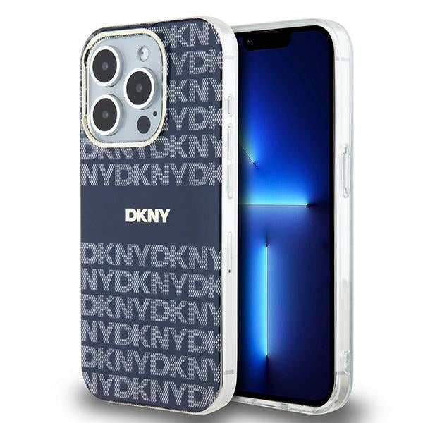 DKNY IML Mono &amp; Stripe MagSafe case for iPhone 15 Pro Max - blue