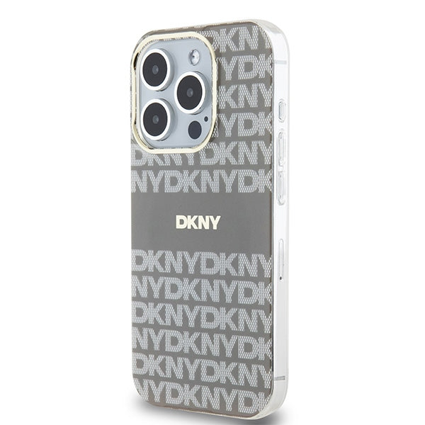 DKNY IML Mono &amp; Stripe MagSafe case for iPhone 15 Pro Max - beige